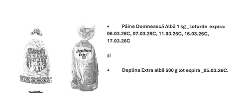 Loturi de pâine Vel Pitar, retrase de la comercializare întrucât pot prezenta fragmente de material plastic