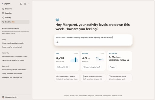 Microsoft lansează Copilot Health