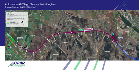 Compania Naţională de Investiţii Rutiere a lansat licitaţia pentru supervizarea lucrărilor pe tronsonul 3 al Autostrăzii A8 Târgu Neamţ-Iaşi-Ungheni, contract estimat la 56 milioane lei