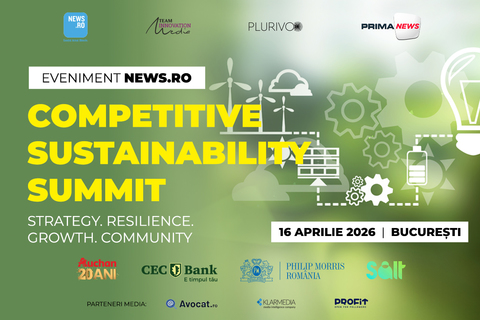 Lideri şi experţi în sustenabilitate din companii, reprezentanţi ai băncilor şi ai Guvernului vin la „Competitive Sustainability Summit”, eveniment premium News.ro