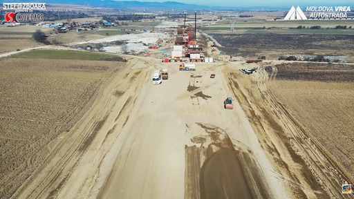 DRDP Iaşi distribuie imagini de pe loturile 1 şi 2 ale A7, unde stadiul lucrărilor este cuprins între 40% şi 43% / La ce se lucrează pe fiecare sector – VIDEO