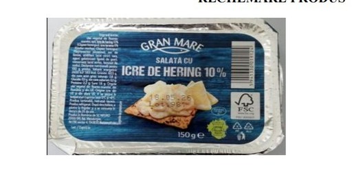 Lot de salată de hering, retras din magazinele Penny, ca urmare a detectării prezenţei Listeria Monocytogene