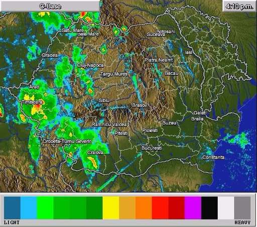 Şapte radare noi, care detectează şi monitorizează continuu fenomenele extreme, amplasate de Administraţia Naţională de Meteorologie / Fiecare poate monitoriza non-stop o zonă geografică circulară cu o rază de până la 230 de kilometri