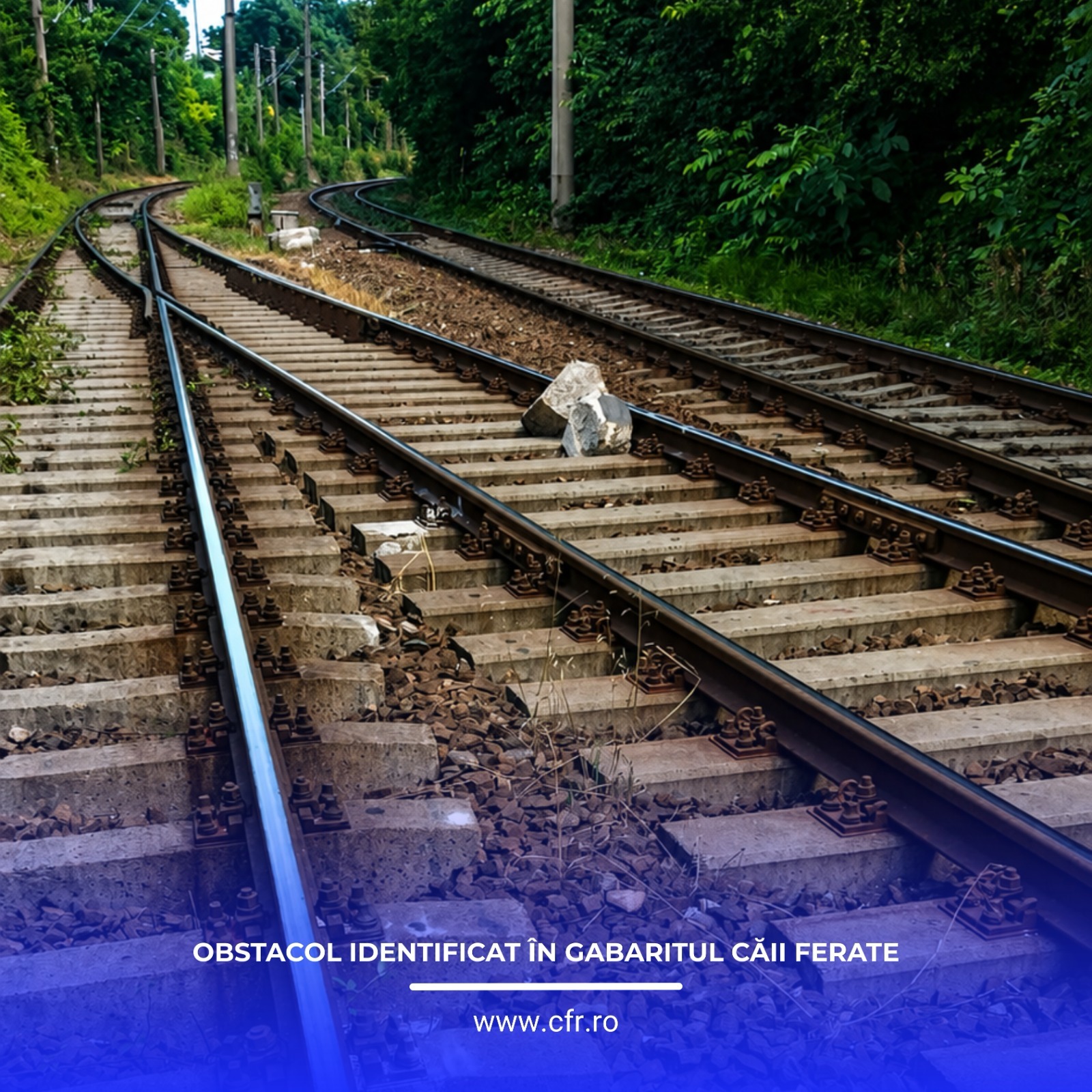CFR avertizează asupra unor obiecte amplasate  în calea unui tren de marfă, la Petroșani – O placă de beton și un dispozitiv pentru manevrarea macazului / A fost sesizată Poliția