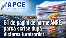 APCE: Legea Prosumatorului, de o jumătate de pagină, îngropată în 61 de pagini de norme, parcă scrise după dictarea furnizorilor