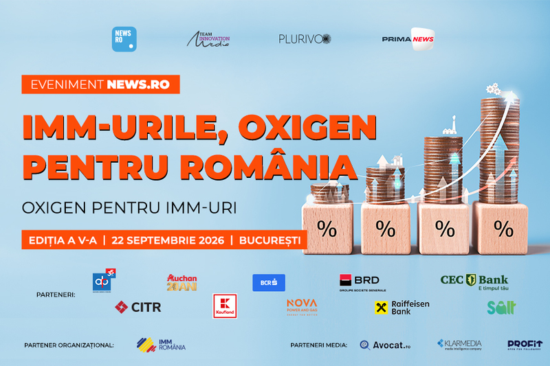 Băncile vin cu soluţii de sprijin pentru IMM-uri la evenimentul premium News.ro "IMM-urile, oxigen pentru România” - ediţia a V-a