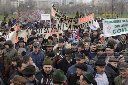 Incidente la protestul de la Palatul Parlamentului, crescătorii de animale au încercat să forţeze intrarea în Parlament. FOTO