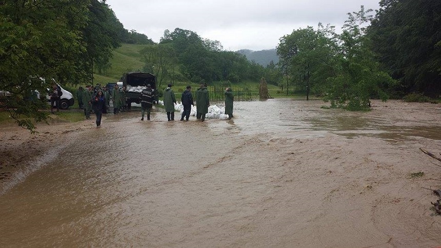 Zeci de curţi din 14 localităţi din judeţul Hunedoara au fost inundate, în urma ploilor abundente - FOTO