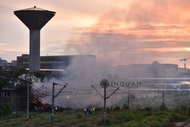 INCENDIU în apropiere de Gara Obor din Capitală. FOTO