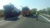 Timiş: Circulaţie întreruptă între Timişoara şi Vama Moraviţa, după ce un TIR încărcat cu frigidere s-a răsturnat pe şosea