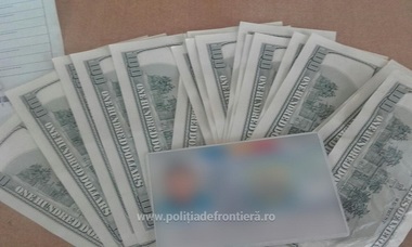 Aproximativ 380.000 de dolari nedeclaraţi, confiscaţi de la cetăţean moldovean la intrarea în România