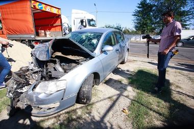 Buzău: Autobuz implicat într-un accident pe DN 2; o persoană a fost rănită