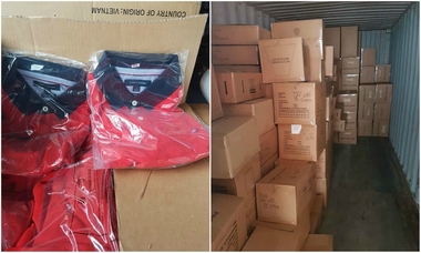 Tricouri contrafăcute în valoare de aproape 4,8 milioane de lei, descoperite în Portul Constanţa Sud Agigea