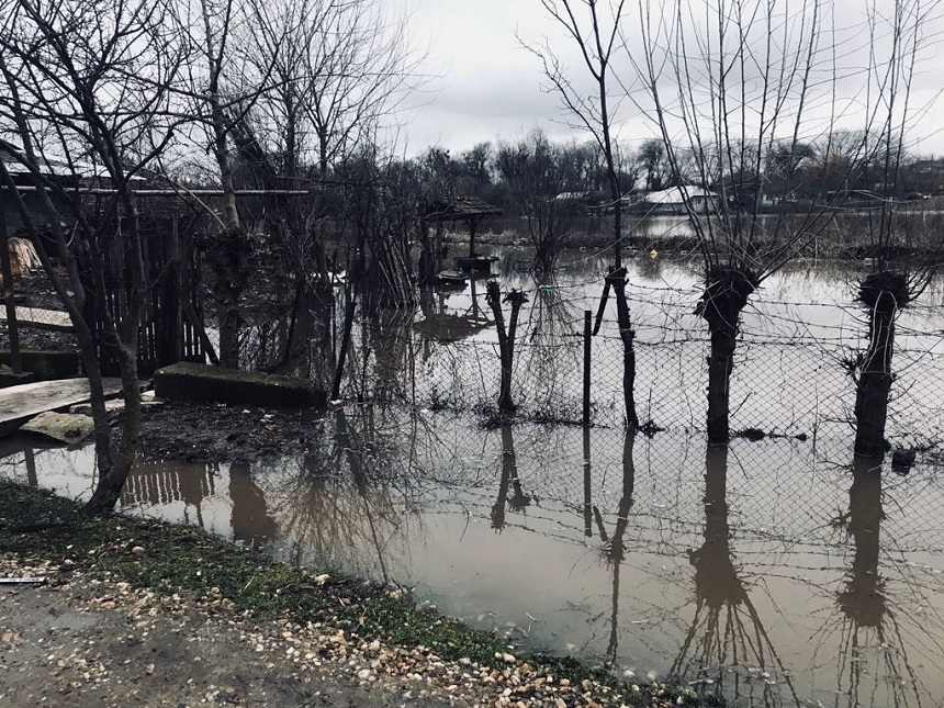Teleorman: Peste 30 de gospodării şi sute de metri de străzi, inundate după ce un râu s-a revărsat

