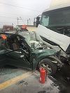 Accident pe Centura Capitalei: O persoană a fost rănită după ce un camion şi un autoturism s-au ciocnit