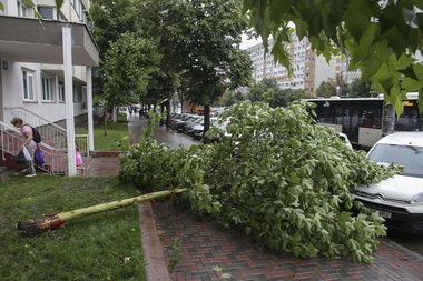 Nou bilanţ ISU Bucureşti - Ilfov, după codul portocaliu din Capitală: 21 de copaci căzuţi pe carosabil sau pe maşini,13 autovehicule avariate, 6 curţi sau locuinţe inundate - FOTO
