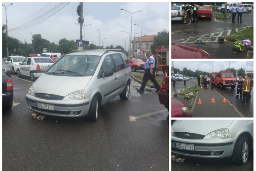 Oradea - Patru surori, cu vârste între 7 şi 19 ani, lovite de o maşină pe trotuar; uneia dintre ele i-a fost amputată gamba, fiind transportată la Spitalul Judeţean Timişoara