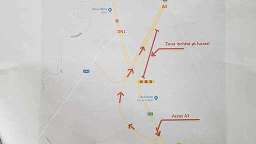 Restricţii de trafic pe A1, în apropiere de municipiul Sibiu, pentru desfăşurarea unor lucrări de reparaţii