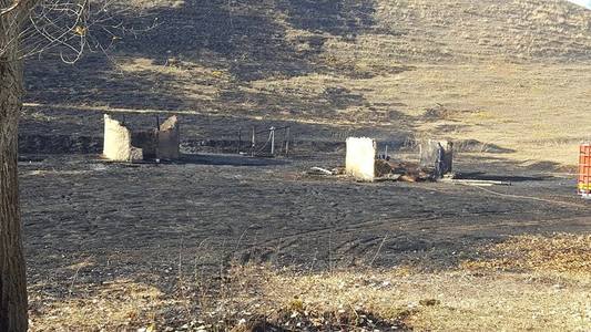 Buzău: Anchetă după ce, în urma unui incendiu de vegetaţie, au fost distruse machete din  Parcul Arheologic Cârlomăneşti. FOTO