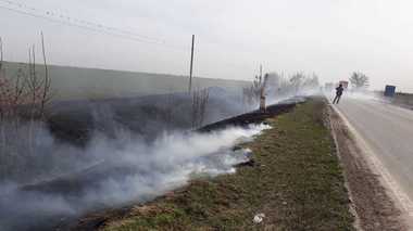 Accident în lanţ cu trei maşini pe DN 6, în Timiş, după ce fumul de la un incendiu de vegetaţie a ajuns pe şosea; două femei au ajuns la spital