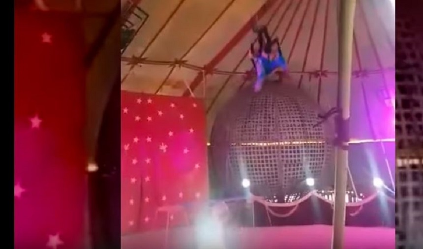 Hunedoara: Dosar penal, după ce o acrobată a unui circ maghiar a căzut de la înălţime în timpul spectacolului - VIDEO, FOTO
