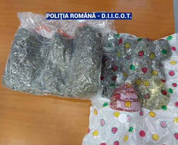 Doi bărbaţi, arestaţi preventiv după ce ar fi adus în ţară o cantitate mare de cannabis, pentru a fi vândut în Bucureşti; unul din ei, prins în flagrant când ridica un colet cu 2 kilograme de cannabis