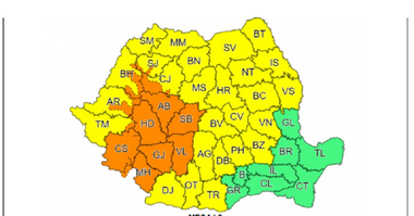 Instabilitate atmosferică în cea mai mare parte a ţării până duminică. Zone din vest şi sud-vest sunt sub cod portocaliu de vânt şi ploi torenţiale. Prognoză specială pentru Bucureşti