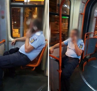 Jandarm din Ialomiţa, cercetat disciplinar după ce a fost surprins fără mască de protecţie într-un mijloc de transport în comun