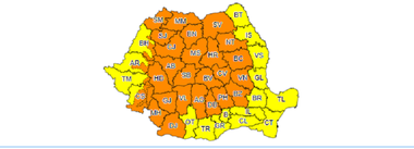 Avertizare cod portocaliu de ploi abundente pentru cea mai mare parte a ţării - HARTA