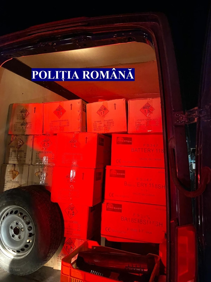 Şase tone de articole pirotehnice, confiscate de poliţiştii din Ilfov şi Maramureş