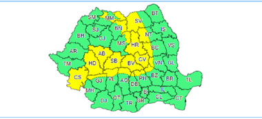 ANM - Precipitaţii, predominant ninsori, intensificări ale vântului, vreme deosebit de rece în sud-vest, centru şi nord-est şi la munte. Cod galben de ninsori şi vânt în sudul Banatului, sudul şi estul Transilvaniei şi în Carpaţii Meridionali şi Orientali