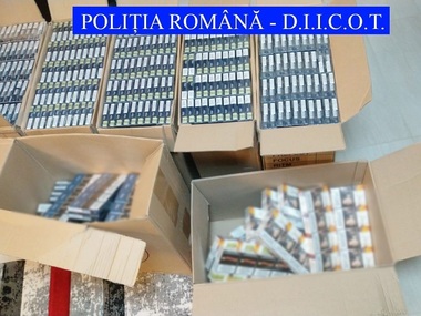 Opt membri ai unei grupări acuzate de contrabandă cu ţigări, reţinuţi, după 43 de percheziţii în judeţele Galaţi, Ilfov, Suceava, Iaşi, Botoşani şi Vrancea - FOTO, VIDEO