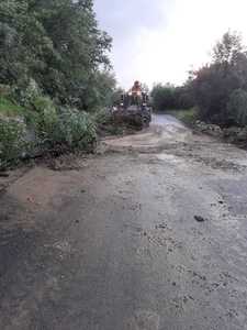 Braşov: Trafic îngreunat pe DN 73F, la Moieciu de Sus, şi pe DN 73, la Fundata, după ce pe şosea au ajuns copaci şi aluviuni, în urma ploilor torenţiale - VIDEO