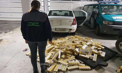 8.956 de pachete cu ţigări, în valoare de 105.000 lei, confiscate de poliţiştii de frontieră din Valea Vişeului, judeţul Maramureş