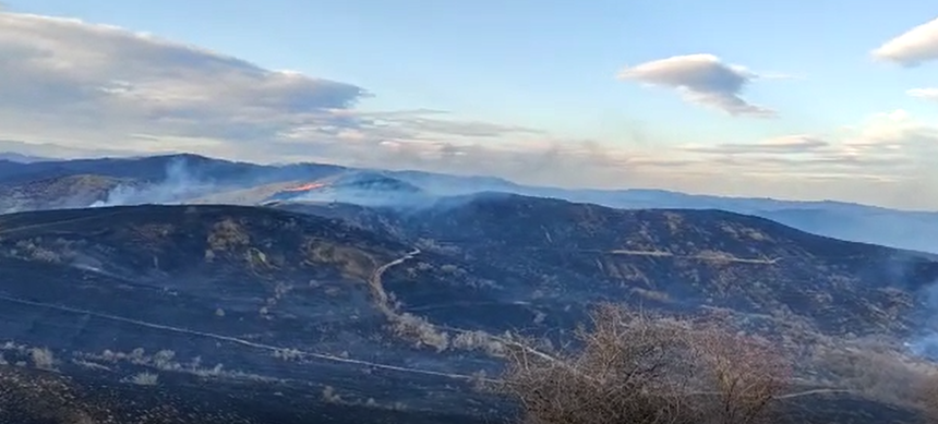 Buzău: Pompierii intervin pentru a stinge un incendiu de vegetaţie care a cuprins circa 500 de hectare de teren - VIDEO