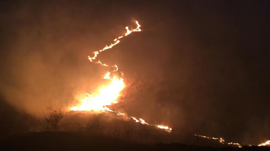 Prahova: Incendiu de vegetaţie care a cuprins 50 de hectare - FOTO/ VIDEO
