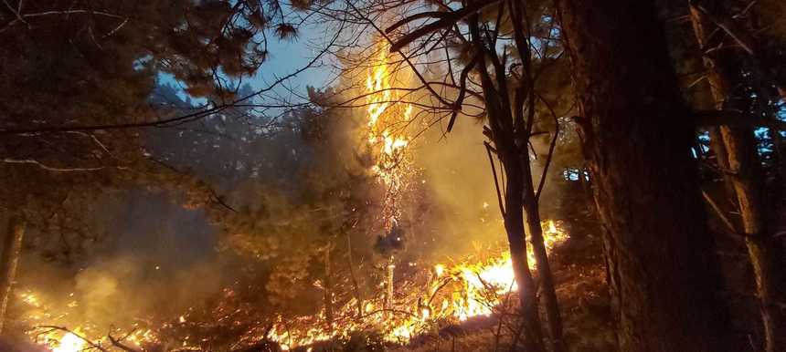 A fost solicitat sprijin aerian pentru stingerea incendiului de pe dealurile din Breaza  / Flăcările au ajuns şi la parcul de antene şi relee de pe Vârful Istriţa - FOTO