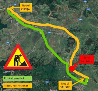 Restricţii de circulaţie pe Autostrada A1 în judeţul Sibiu / Circulaţia, oprită între nodul rutier Sălişte (Sibiu) şi nodul rutier Cunţa (Alba)