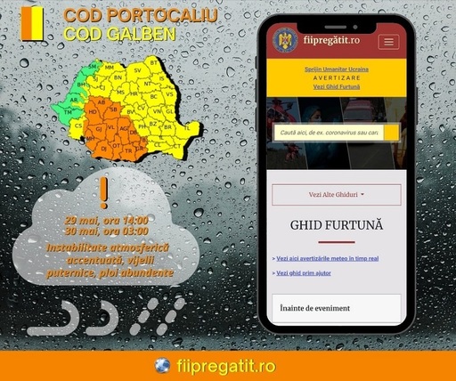 Bilanţ IGSU: Zece localităţi din şase judeţe şi Capitala, afectate de ploile şi vijeliile din ultimele ore. Zeci de copaci rupţi, subsoluri şi străzi inundate
