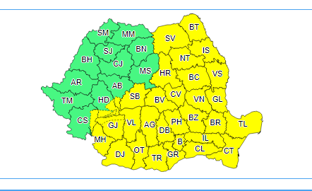 Cea mai mare parte a ţării, inclusiv Capitala, sub avertizare de vânt şi instabilitate atmosferică până la ora 21:00 / În Bucureşti sunt anunţate 34 de grade