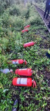 Hunedoara - Incendiu la locomotiva unui tren care transporta grâu 