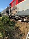 Mehedinţi: Incendiu izbucnit la o locomotivă a unui tren de marfă cu 20 de vagoane - FOTO