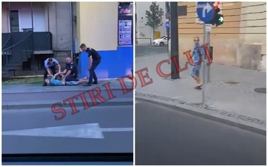 UPDATE - Un bărbat a dat foc porţii de acces în Primăria Cluj-Napoca / El a fost reţinut şi este cercetat pentru distrugere şi  tulburarea ordinii şi liniştii publice