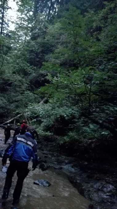 Argeş: Doi bărbaţi, surprinşi de o viitură pe munte, salvaţi de către jandarmi - VIDEO

