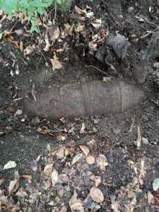 Cluj: Bombă de aviaţie din Al Doilea Război Mondial, găsită în Pădurea Făget/ Muniţia, ridicată de pirotehnişti - FOTO