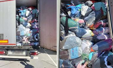 Aproape 82 de tone deşeuri, oprite la intrarea în ţară/ Un camion era supraîncărcat cu aluminiu, iar altul transporta haine second-hand, toate fără documente