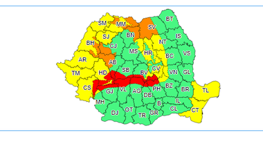 ANM - Cod roşu de viscol în Carpaţii Meridionali, la peste 1800 de metri altitudine de marţi seară până miercuri /Cod portocaliu de vânt şi de precipitaţii în Munţii Apuseni şi nordul Carpaţilor Orientali şi în zone din Carpaţii Meridionali - HARTA
