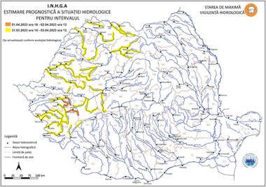 

Hidrologii avertizează că există risc de viituri în următoarele 72 de ore / Cod galben şi portocaliu pentru mai multe bazine hidrografice