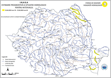 Hidrologii anunţă risc de producere a viiturilor în judeţele Botoşani, Iaşi, Tulca şi Constanţa, în următoarele două zile - HARTA

