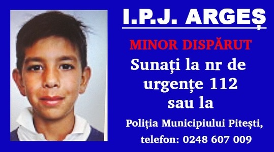 UPDATE - Argeş: Băiat de 12 ani, plecat de acasă în urmă cu zece zile, căutat de poliţişti/ Copilul a fost găsit în comuna Bascov/ DGASPC face verificări